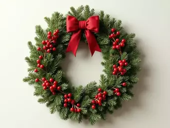 How to Make a Rustic Christmas Wreath with Greenery, Berries, and Plaid Bows