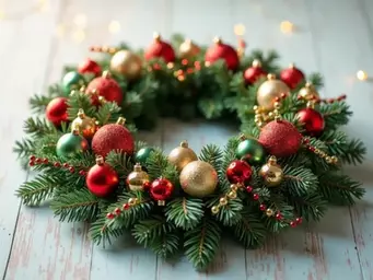 How to Make a Glitter and Ornament-Embellished Christmas Wreath