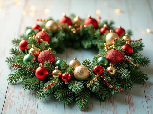 How to Make a Glitter and Ornament-Embellished Christmas Wreath
