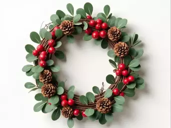 Creative Holiday Wreaths Using Natural Materials: Pinecones, Berries, and Eucalyptus