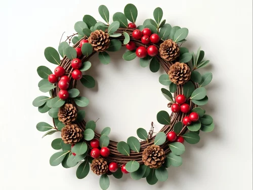 Creative Holiday Wreaths Using Natural Materials: Pinecones, Berries, and Eucalyptus