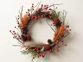 Contemporary Christmas Wreath Designs Incorporating Foraged Finds and Feathers