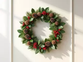 DIY asymmetrical Christmas wreath tutorial for a contemporary look